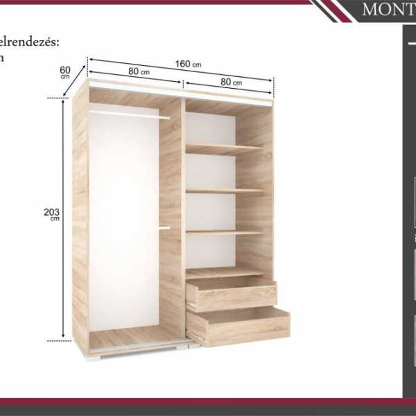 Montana gardrób méretek